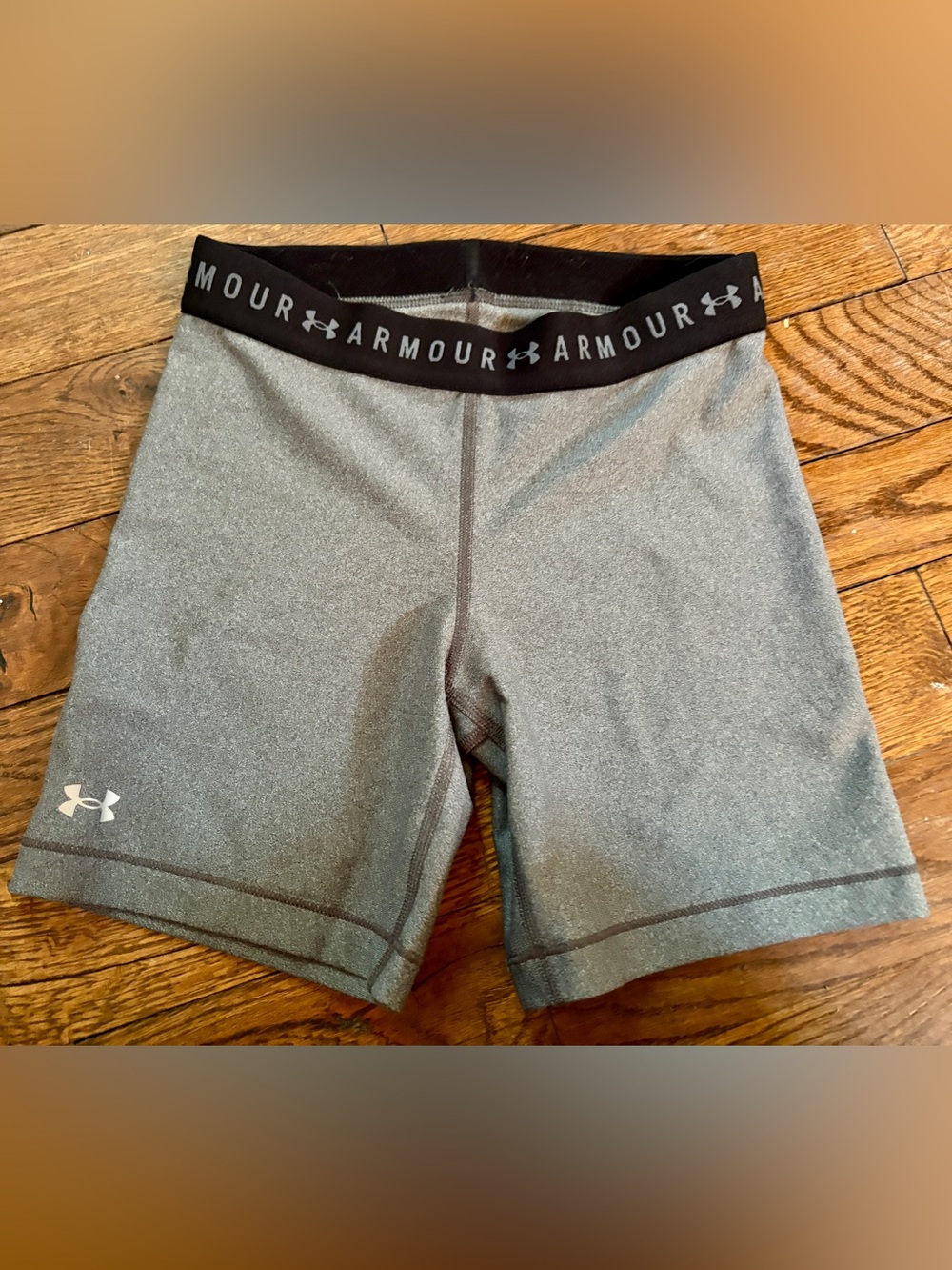 Under Armour Grey Compression Shorts with Logo Waistband